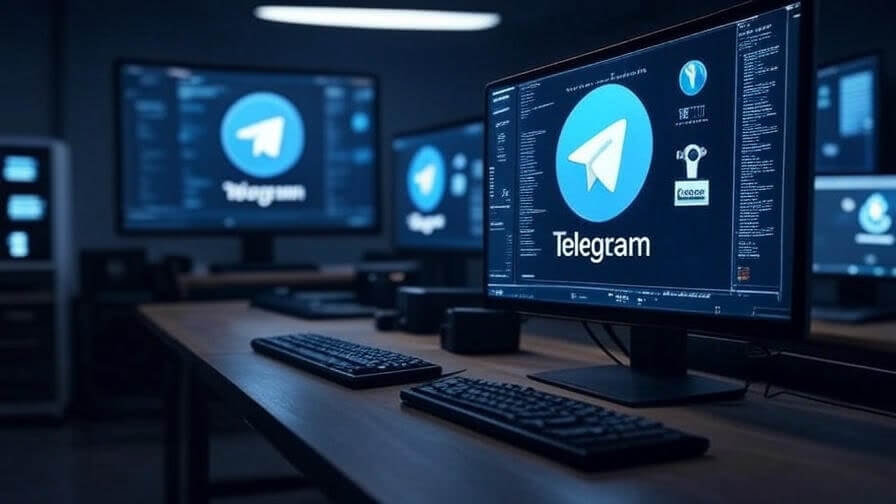 Telegram Web su schermo di un computer